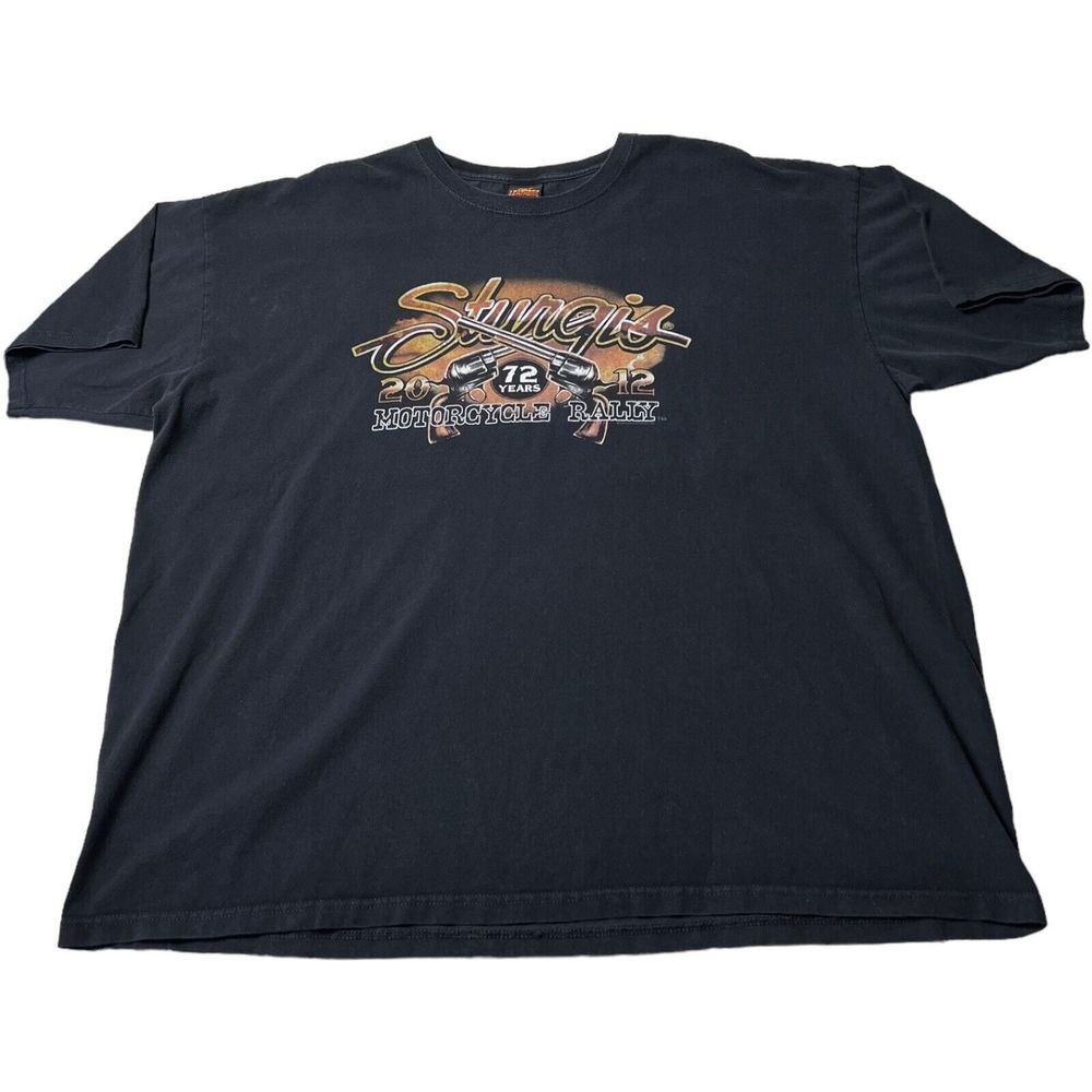 Strugis Motorcycle Rally 2012 Graphic Hot Leather Black T-shirt Men’s Size 3XL